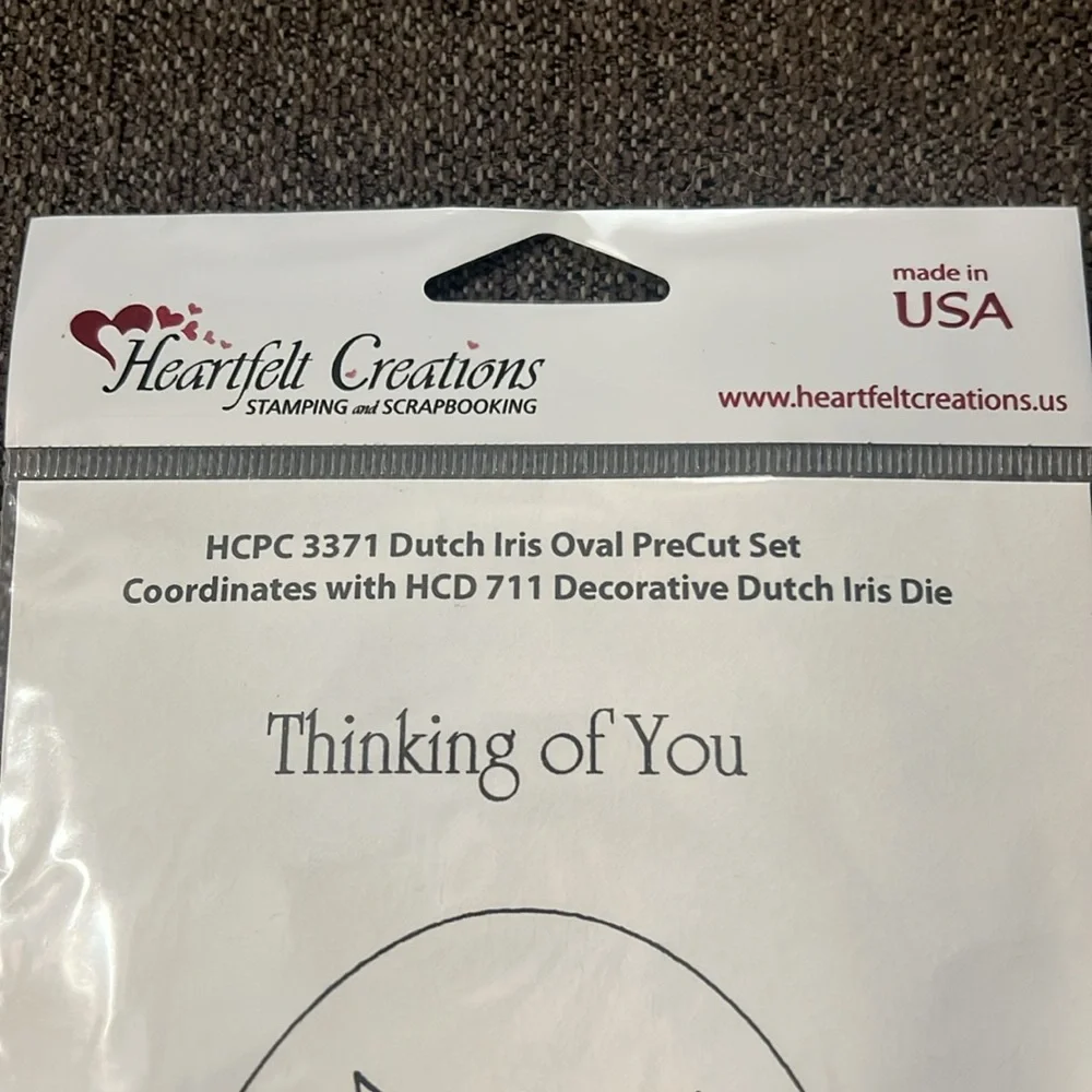 Heartfelt Creations Decorative Dutch Iris Dies & Matching Stamp Set NWT Retired